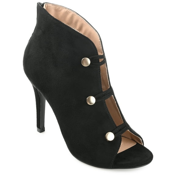 Journee Collection Womens Brecklin Back Heel Zip Open Toe Stiletto Booties
