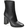 thumbnail image 1 of Journee Collection Womens Brielle Faux Leather Stacked Heel Mid-Calf Boots, 1 of 3