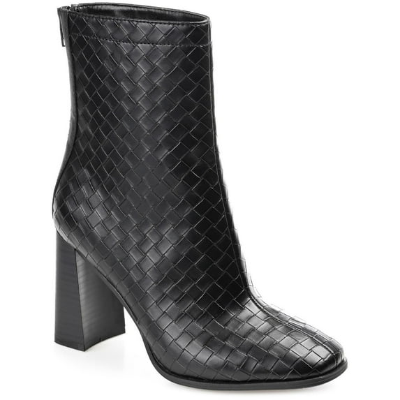 Journee Collection Womens Brielle Faux Leather Stacked Heel Mid-Calf Boots