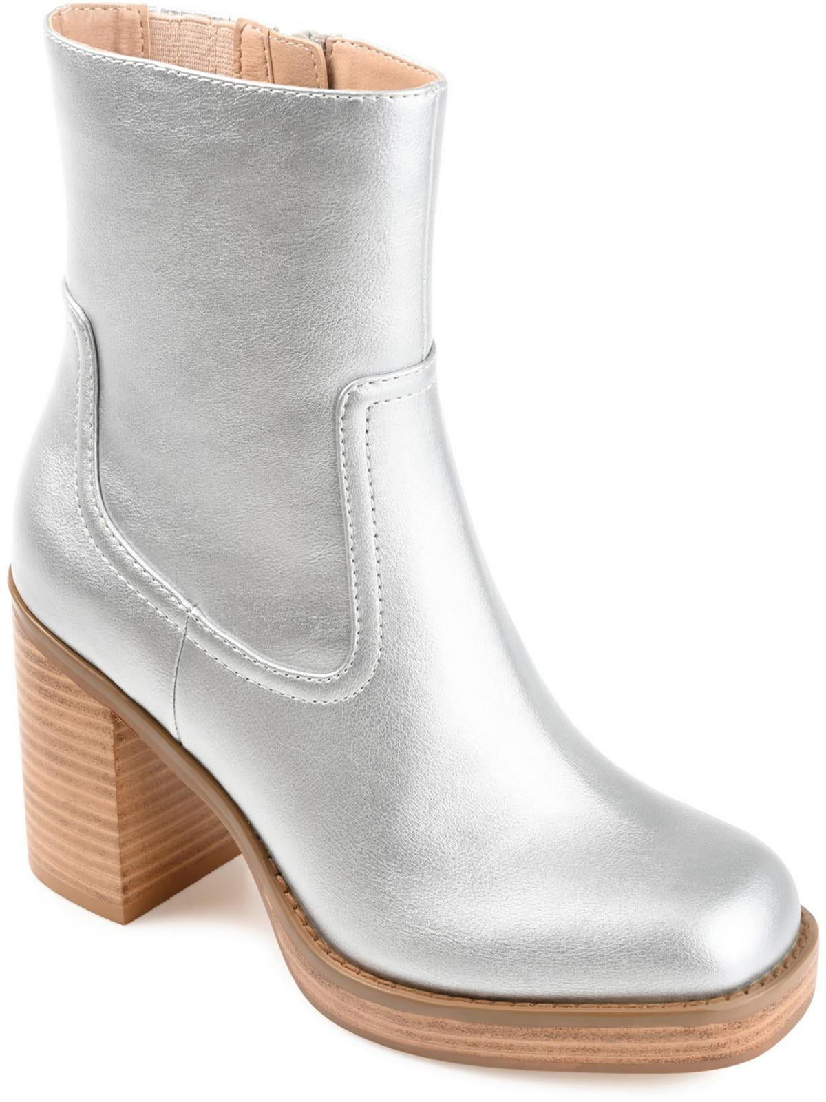 Journee Collection Womens Brittany Metallic Casual Ankle Boots