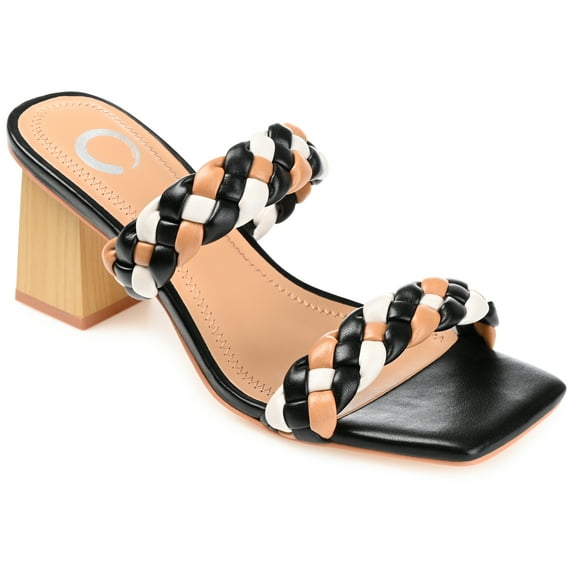 Journee Collection Womens Bronte Tru Comfort Foam Open Square Toe Block Heel Sandals