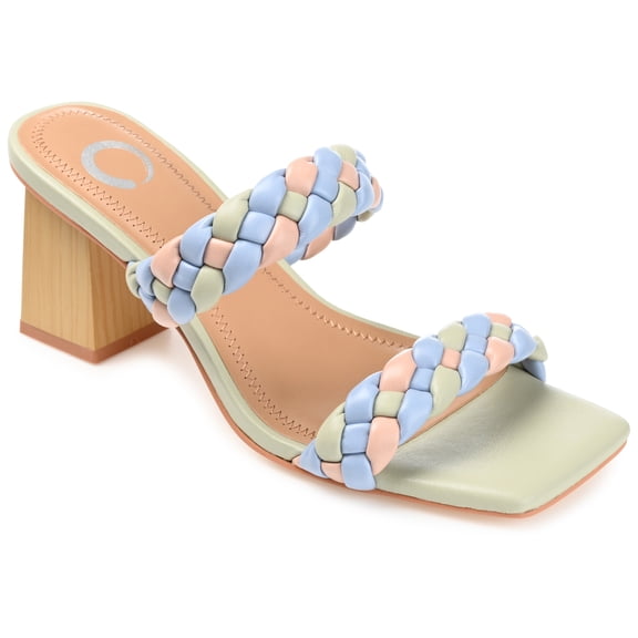 Journee Collection Womens Bronte Tru Comfort Foam Open Square Toe Block Heel Sandals