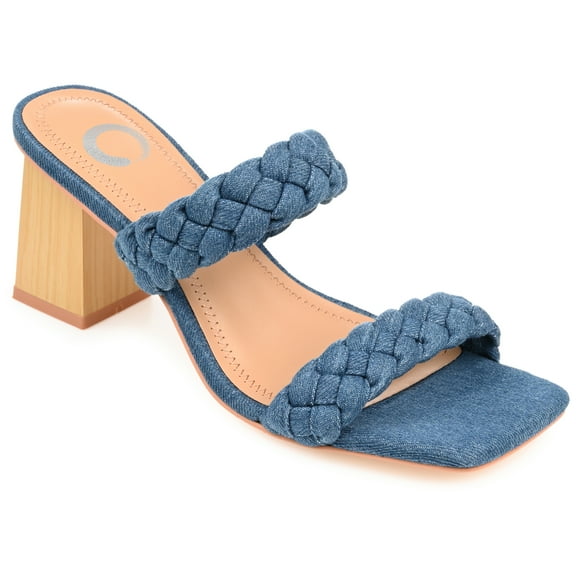 Journee Collection Womens Bronte Tru Comfort Foam Open Square Toe Block Heel Sandals