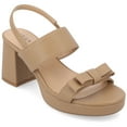 thumbnail image 1 of Journee Collection Womens Brookan Sling Back Covered Block Heel Platform Sandals, 1 of 4