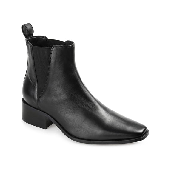 Journee Collection Womens Brooklee Leather Square Toe Booties