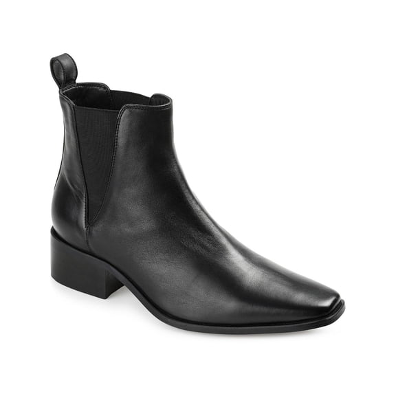 Journee Collection Womens Brooklee Solid Leather Booties