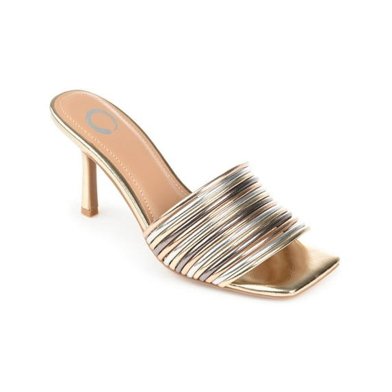 Journee Collection Womens Calliope Faux Leather Slip On Heels