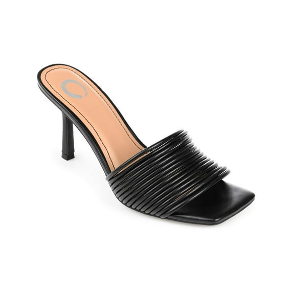 Journee Collection Womens Calliope Faux Leather Slip On Heels