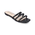thumbnail image 1 of Journee Collection Womens Camarie Faux Leather Studded Slide Sandals, 1 of 3