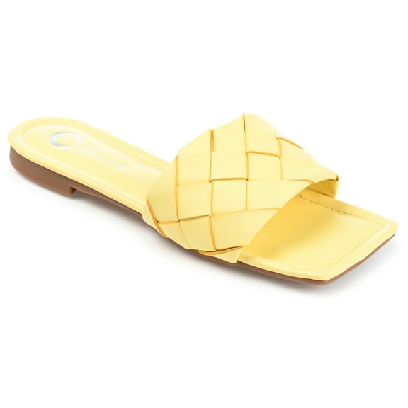 Journee Womens Cassay Slide Low Block Heel Sandals