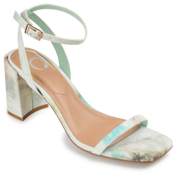 Journee Womens Chasity Open Square Toe Block Heel Sandals