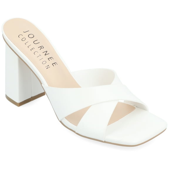 Journee Collection Womens Chazz Tru Comfort Foam Vegan Leather Block Heel Sandals