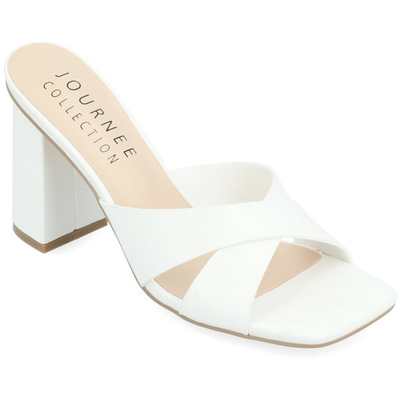 Journee Collection Womens Chazz Tru Comfort Foam Vegan Leather Block Heel Sandals