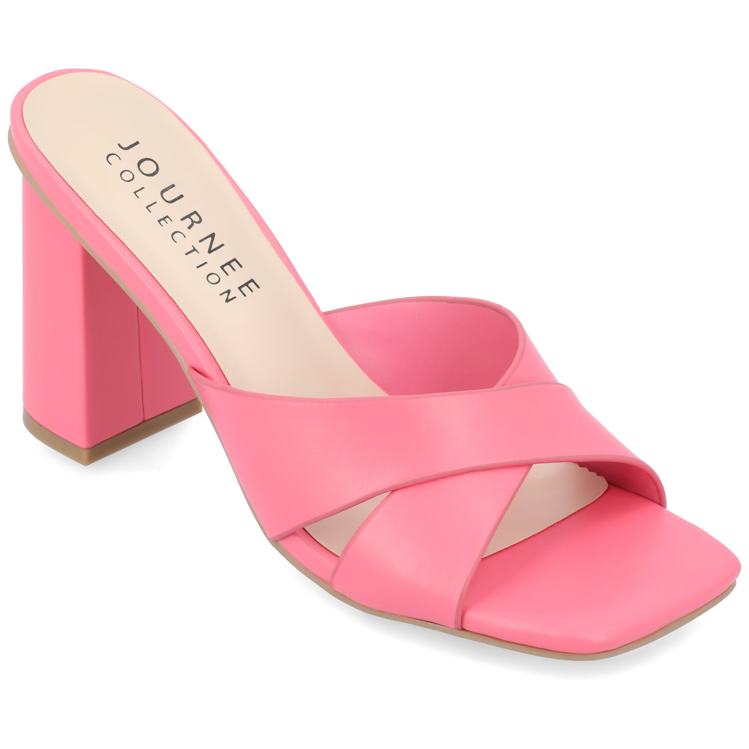 Journee Collection Womens Chazz Tru Comfort Foam Vegan Leather Block Heel Sandals