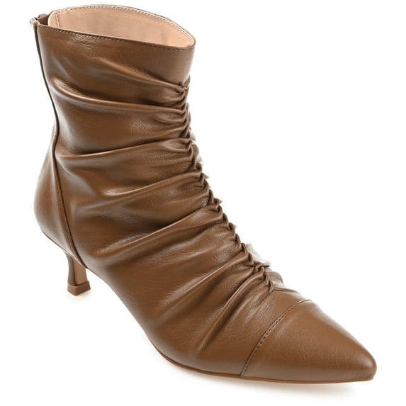Journee Collection Womens Chevi Pointed Toe Kitten Heel Ankle Booties
