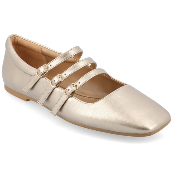 Journee Womens Darlin Multi Strap Square Toe Dress Flats, Widths Available