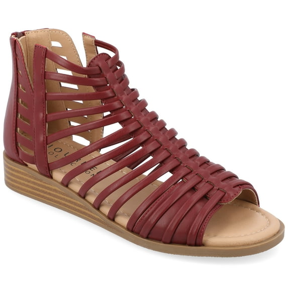 Journee Women's Delilah Tru Comfort Gladiator Wedge Sandals, Wide Width Available