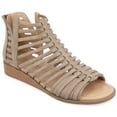 thumbnail image 1 of Journee Womens Delilah Gladiator Sliver Wedge Sandals, Widths Available, 1 of 10
