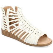 Journee Womens Delilah Gladiator Sliver Wedge Sandals, Widths Available