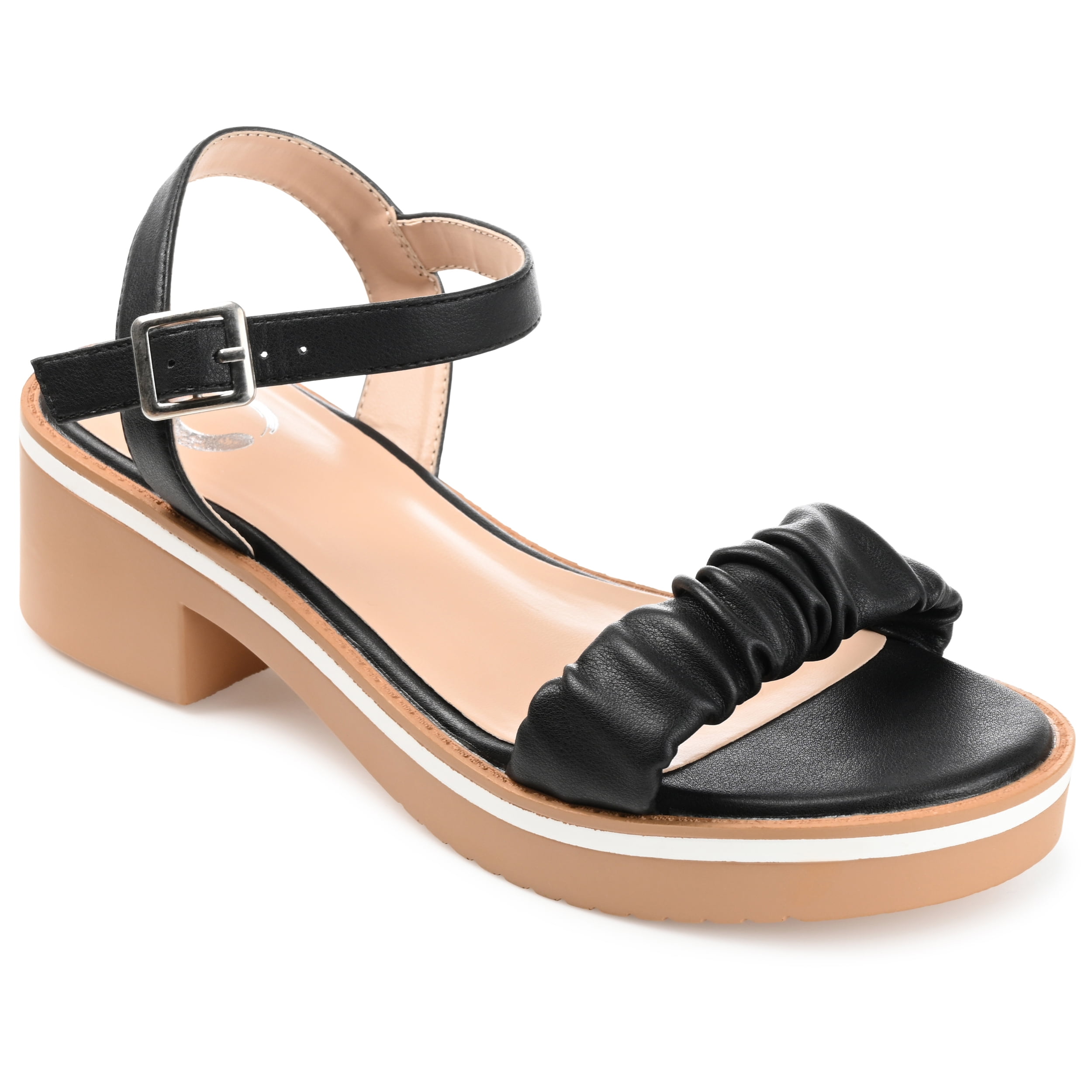 Mario lopez women double buckle straps sandals flip cheap flop platform footbed sandals