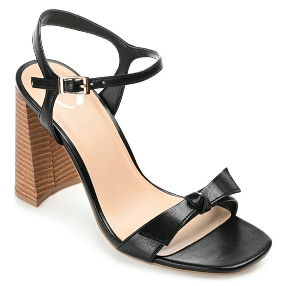 Journee Womens Dianne Open Square Toe Stacked Heel Sandals