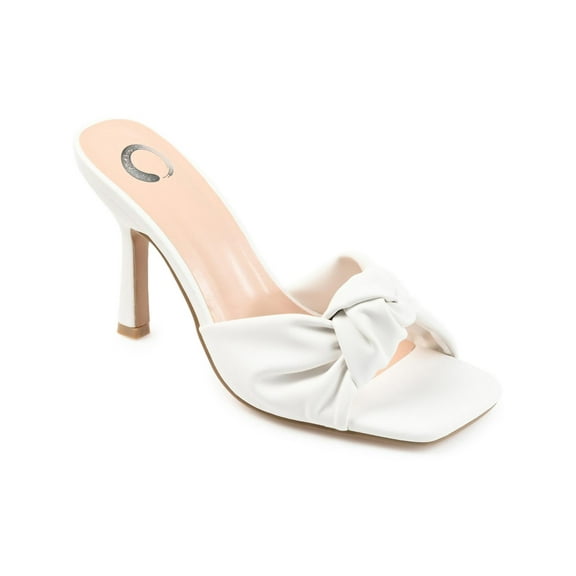 Journee Collection Womens Diorra Faux Leather Open Toe Slide Sandals