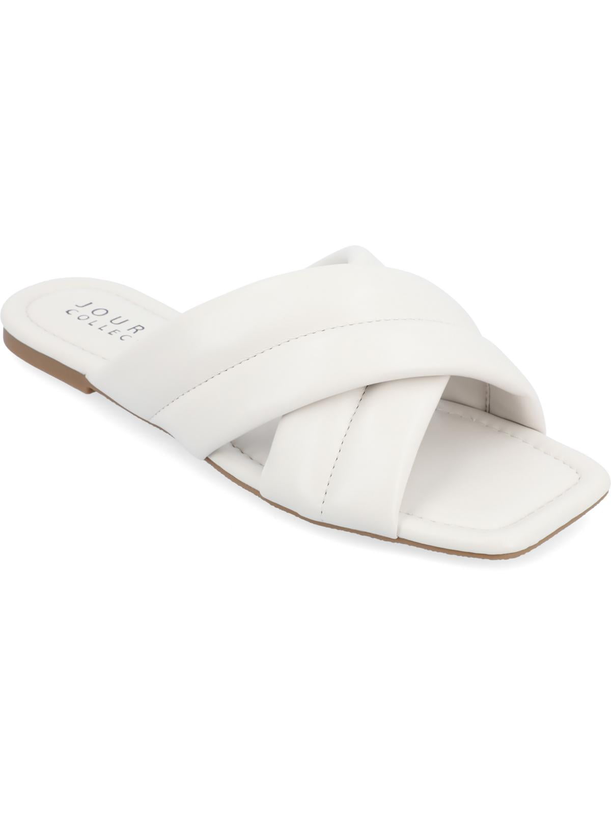 Journee Collection Womens Divyah Tru Comfort Foam Puff Strap Slide Sandals