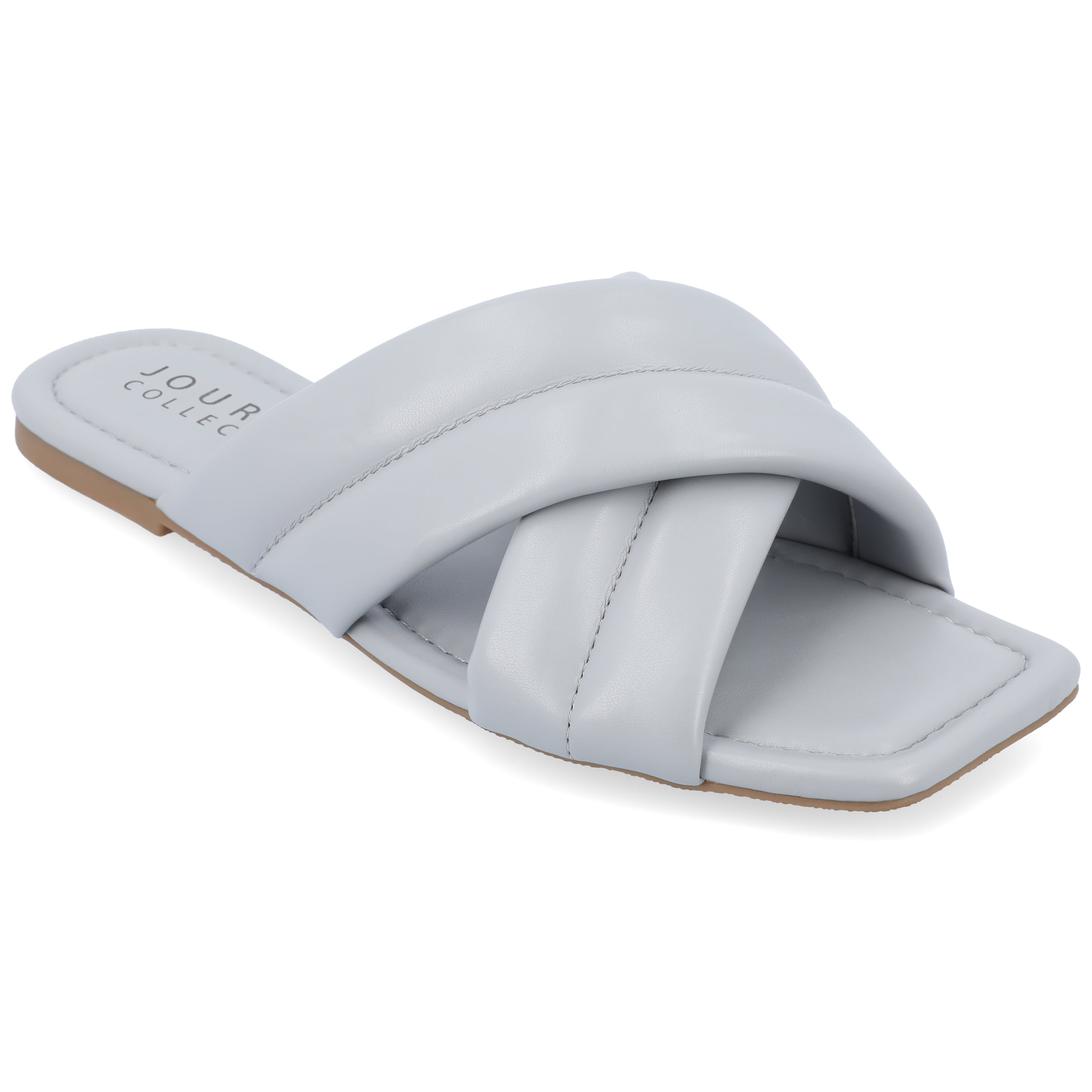 Journee Collection Womens Divyah Tru Comfort Foam Puff Strap Slide Sandals