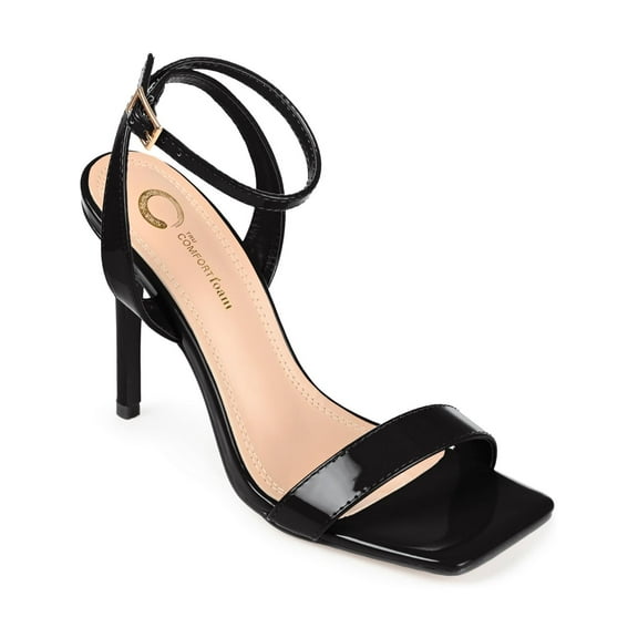 Journee Collection Womens Dorian Patent Open Toe Pumps