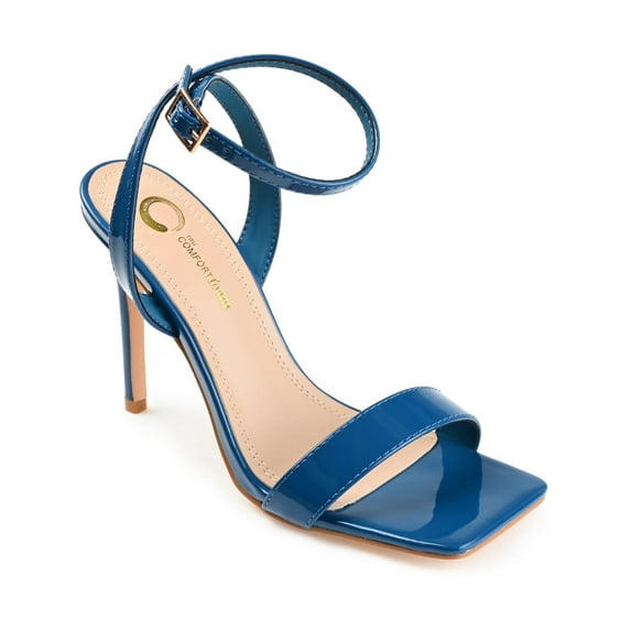 Journee Collection Womens Dorian Patent Open Toe Pumps