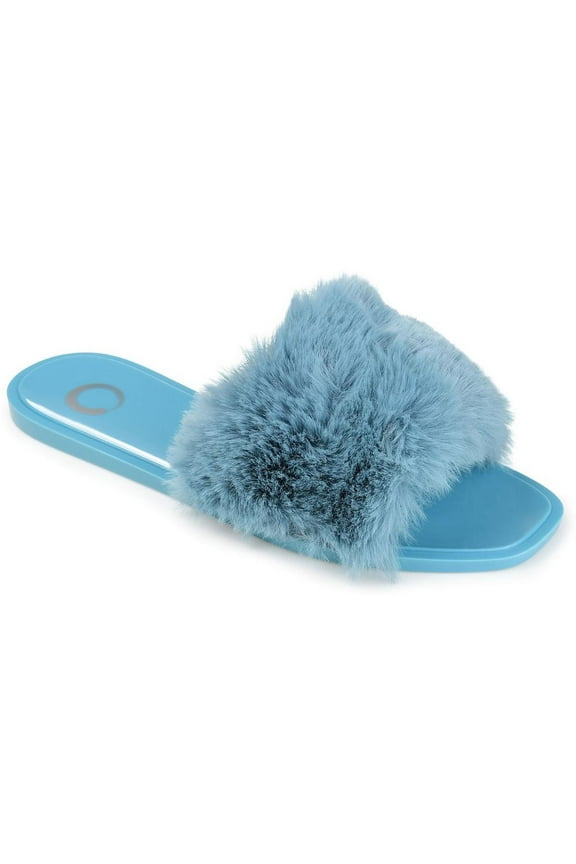 Collection Womens Dusk Faux Fur Slip On Pool Slides