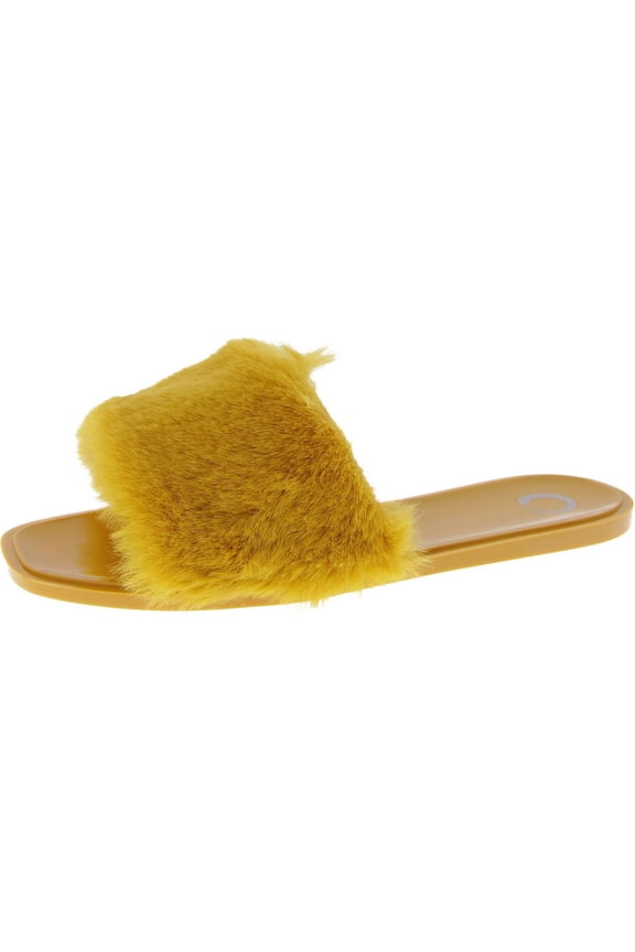 Collection Womens Dusk Faux Fur Slip On Pool Slides