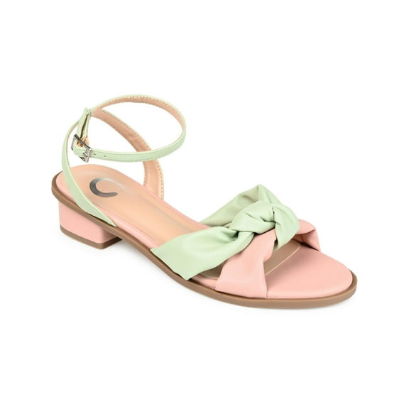 Journee Collection Womens Edythe Faux Leather Adjustable Slingback Sandals