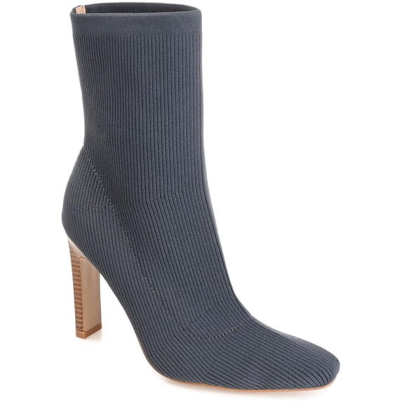 Journee Collection Womens Elissa Stacked Heel Pull on Ankle Boots
