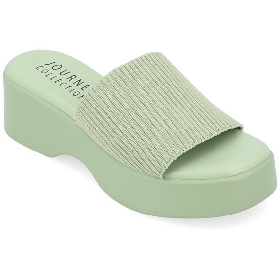 Journee Womens Emani Platform Slip On Sandals