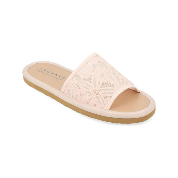 Journee Collection Womens Eniola Flat Slip On Slide Sandals