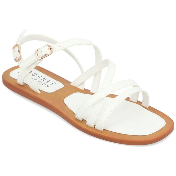 Journee Collection Womens Ennid Tru Comfort Foam Buckle Flat Sandals