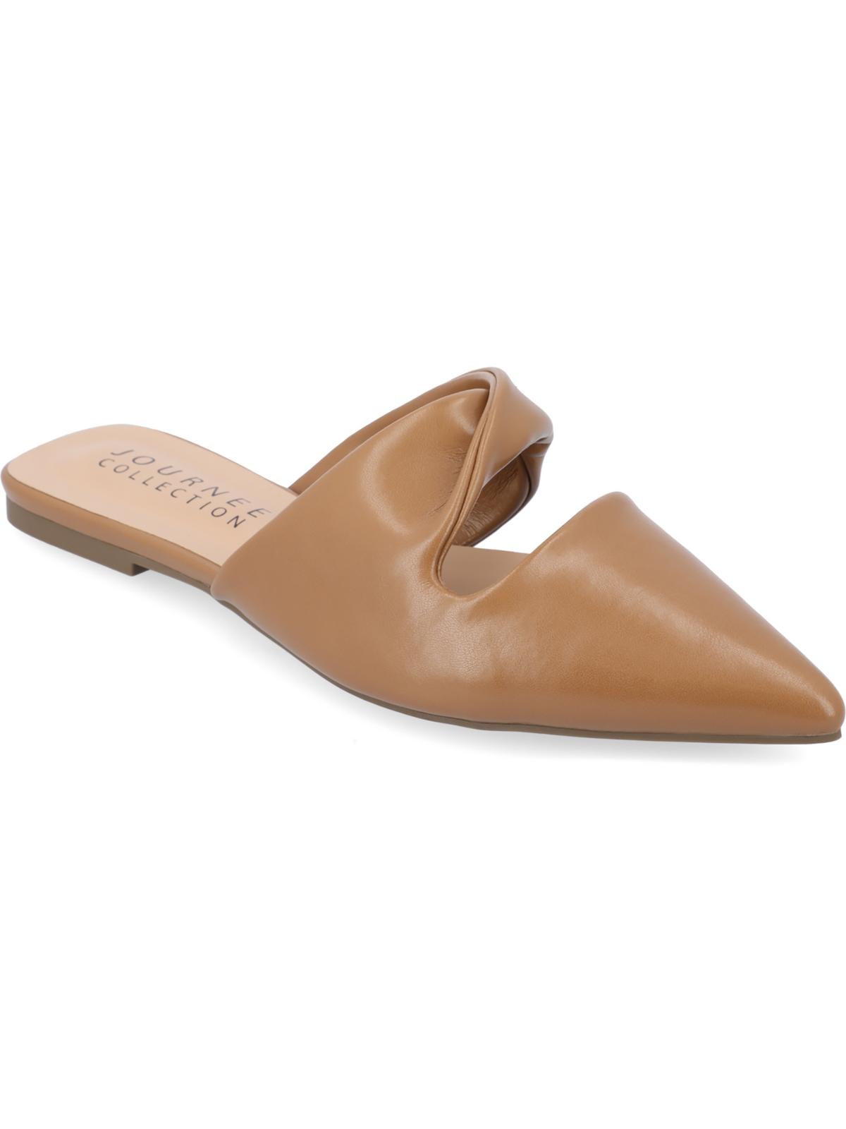 Journee Collection Womens Enniss Faux Leather Pointed Toe Mules