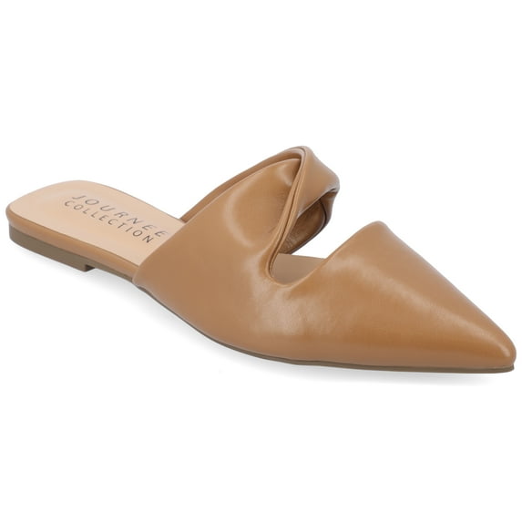 Journee Womens Enniss Open Side Pointed Toe Mule Flats