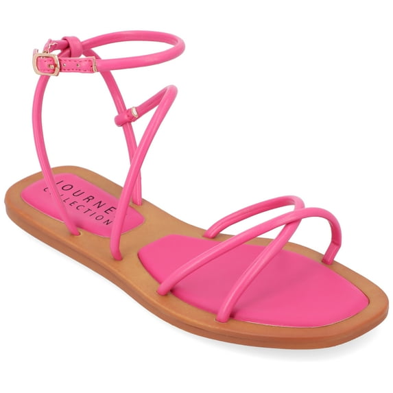 Journee Womens Farron Buckle Flat Sandals