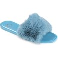 thumbnail image 1 of Journee Collection Womens Faux Fur Dusk Slide 6 Blue, 1 of 5