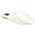 thumbnail image 1 of Journee Womens Eara Square Toe Faux Fur Slippers, 1 of 5