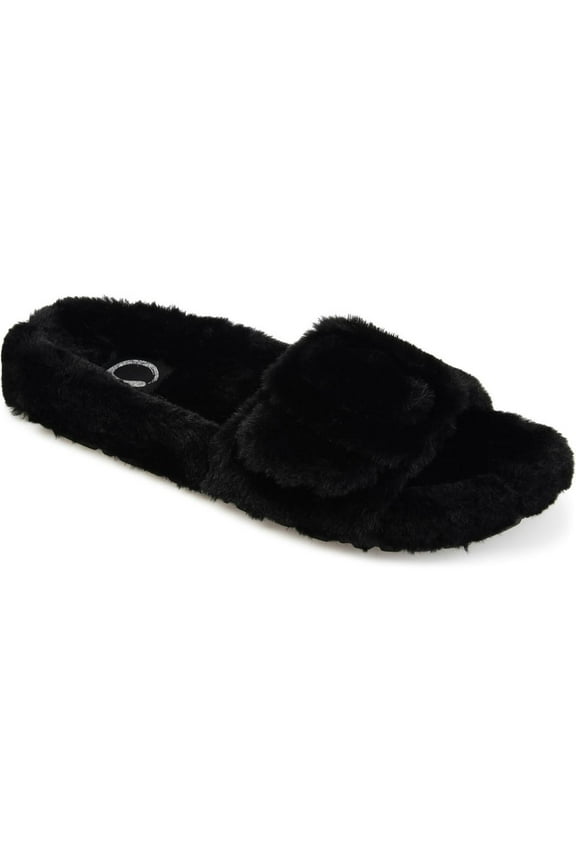 Collection Womens Faux Fur Slide Slide Sandals