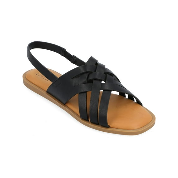 Journee Collection Womens Faux Leather Slingback Sandals