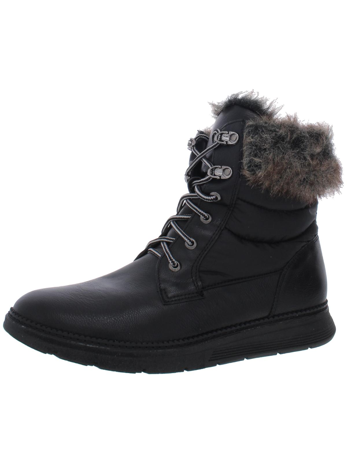 Journee Collection Womens Flurry Faux Leather Cold Weather Snow Boots