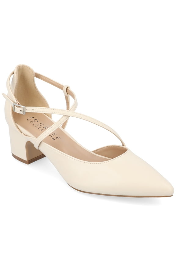 Womens Galvinn Crisscross Strap Pointed Toe Pumps, Widths Available
