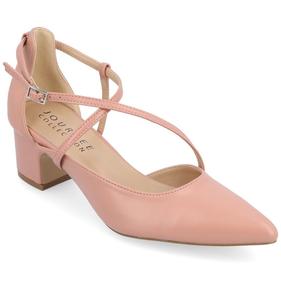 Journee Womens Galvinn Crisscross Strap Pointed Toe Pumps, Widths Available