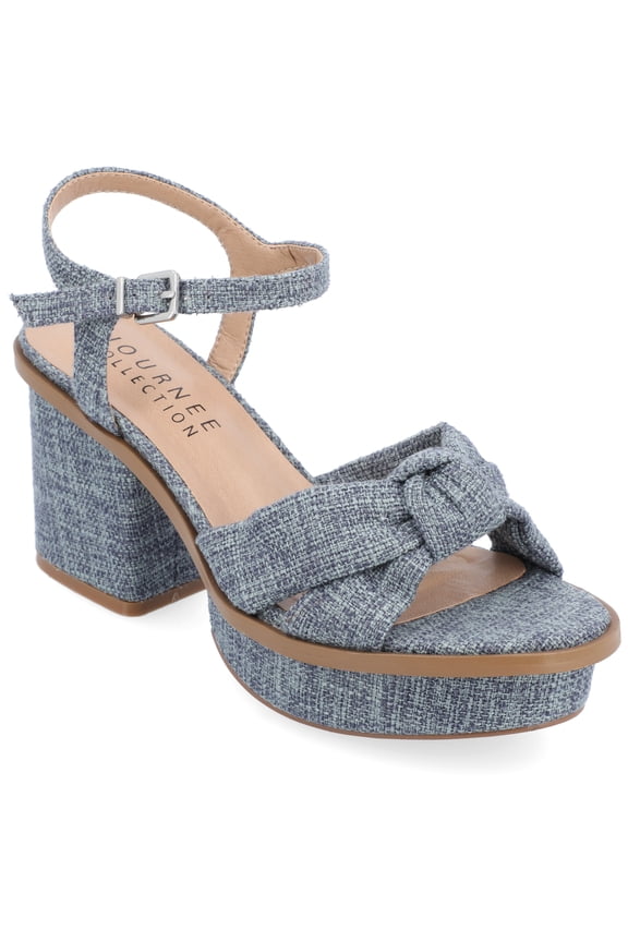 Collection Womens Garner Knit Inset Platform Block Heel Sandals