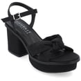 thumbnail image 1 of Journee Collection Womens Garner Knit Inset Platform Block Heel Sandals, 1 of 6