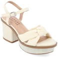 thumbnail image 1 of Journee Collection Womens Garner Knit Inset Platform Block Heel Sandals, 1 of 6